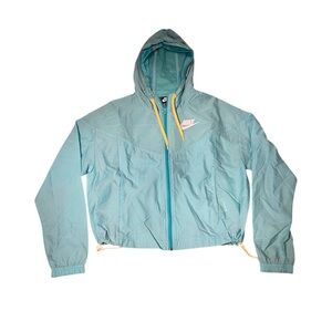 Nike Teal Blue Green Yellow Windbreaker Jacket Medium